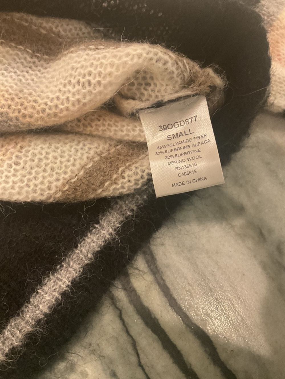 One Grey Day Alpaca/Merino Wool Striped Sweater - Picture 9 of 10